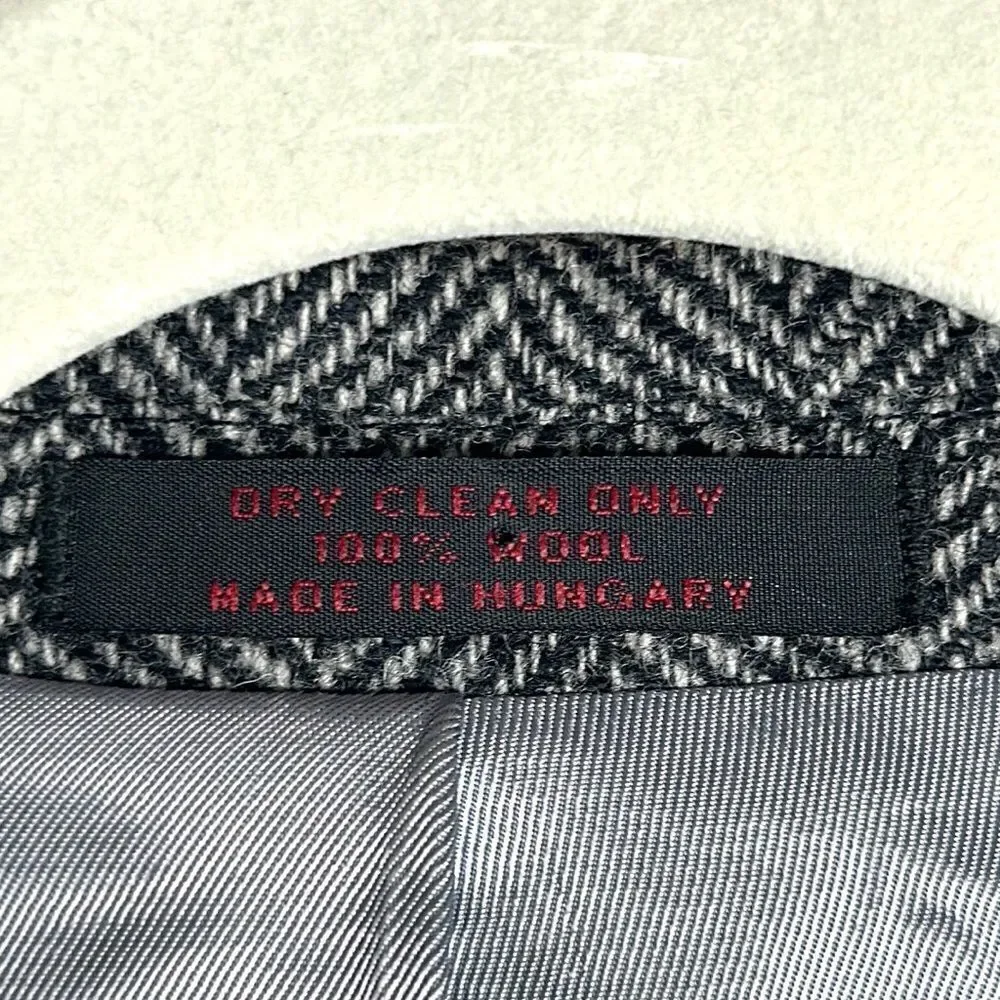 Christopher Brooks Gray Wool Two-Button Single Vent Herringbone Sport Coat 42R